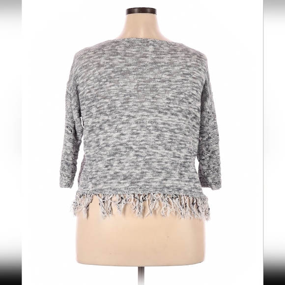 Xhilaration Gray and White Sweater 56% Cotton Size XXL - Picture 2 of 3